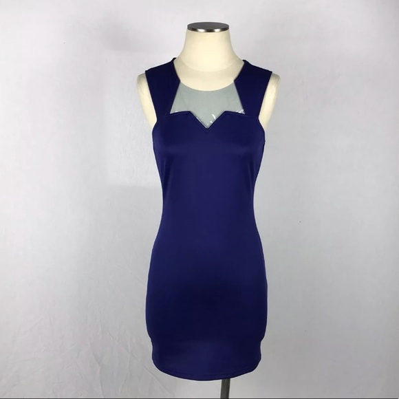NEW PACSUN Plastic & Blue Bodycon Dress - Picture 8 of 8